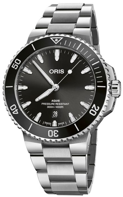Oris Herreklokke 01 733 7789 4154-07 8 23 04PEB Aquis Sort/Stål
