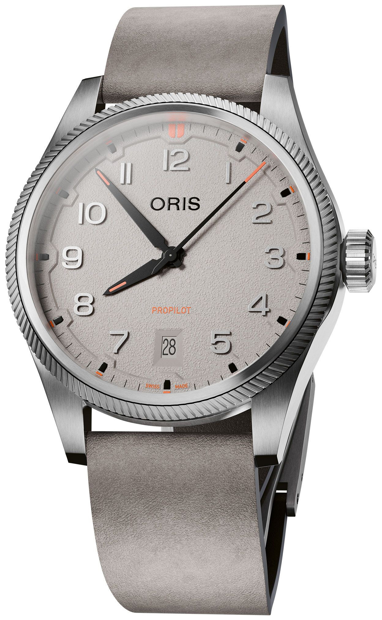 Oris Herreklokke 01 733 7805 4163-07 6 20 15LC Propilot Grå/Lær