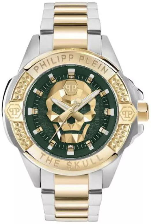 Philipp Plein Herreklokke PWAAA2825 The Skull Grønn/Gulltonet stål