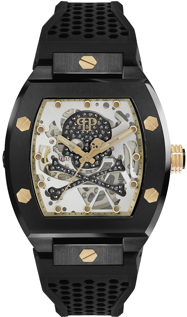 Philipp Plein Herreklokke PWBAA0521 The Skeleton Sølvfarget/Gummi