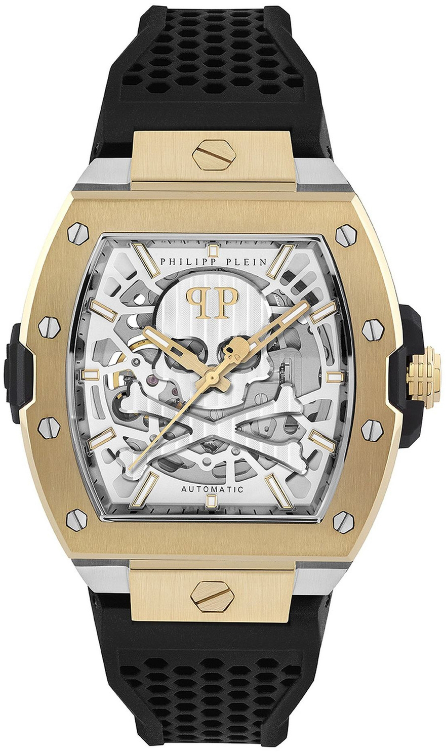 Philipp Plein Herreklokke PWJFA0825 The Skeleton Sølvfarget/Gummi