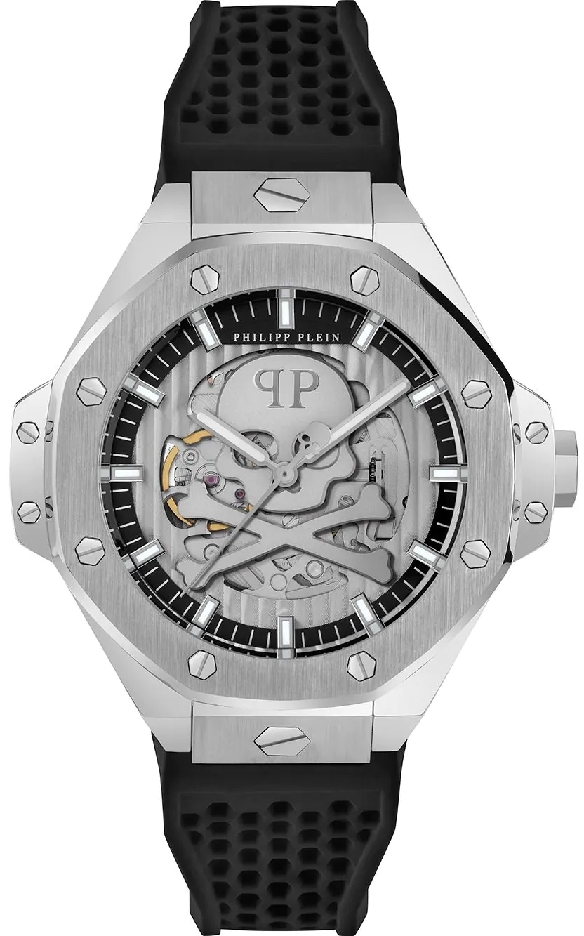 Philipp Plein Herreklokke PWPFA0124 Skeleton Royal Grå/Gummi Ø46 mm