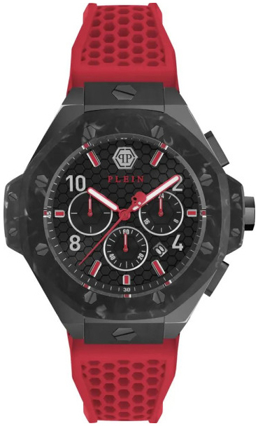 Philipp Plein Herreklokke PWPRA0724 Chrono Royal Sort/Gummi Ø46 mm