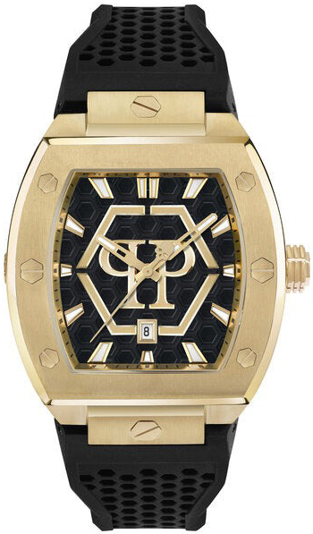 Philipp Plein Herreklokke PWPUA0424 The Hexagon Sort/Gummi