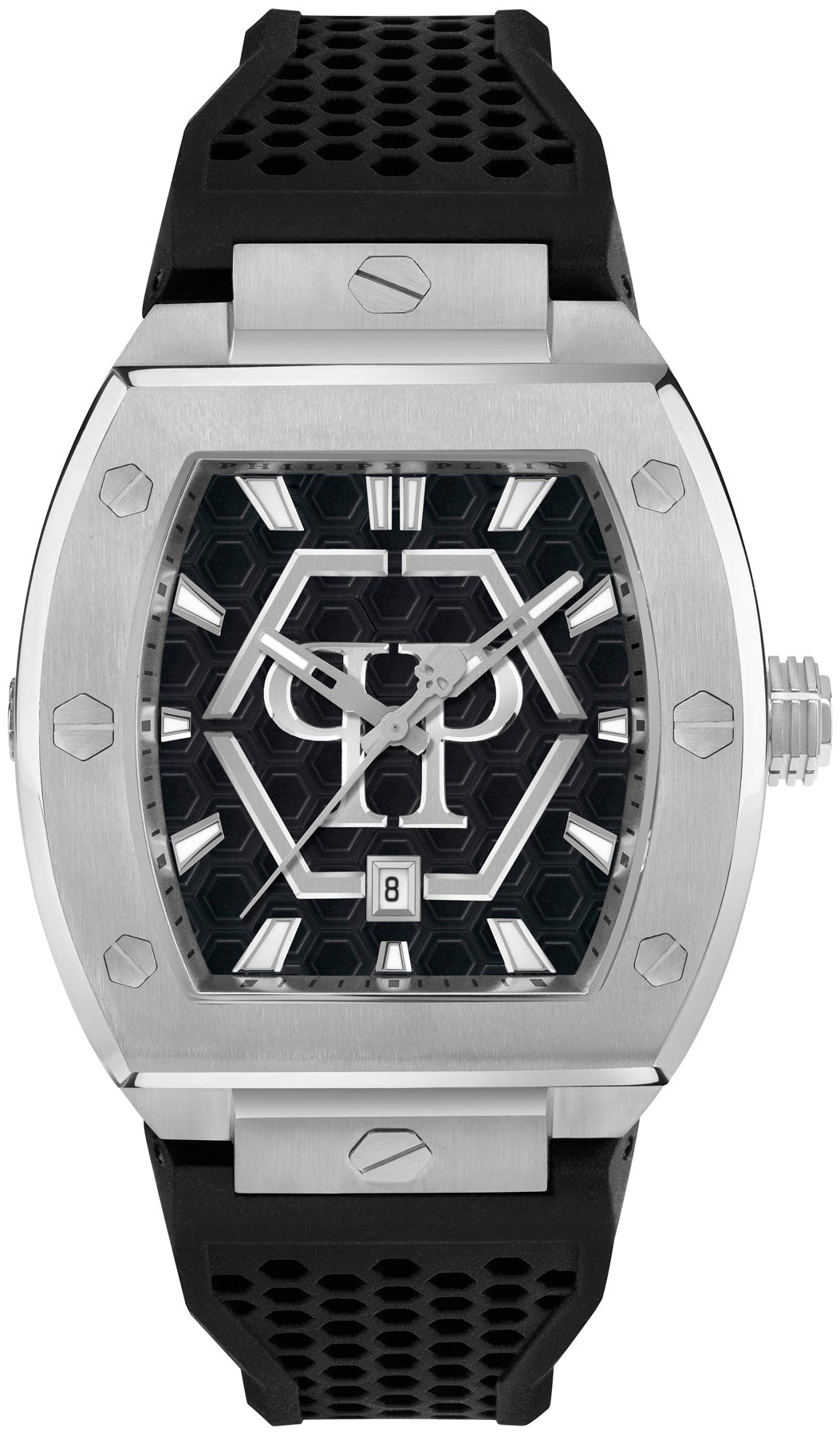 Philipp Plein Herreklokke PWPUA0524 The Hexagon Sort/Gummi