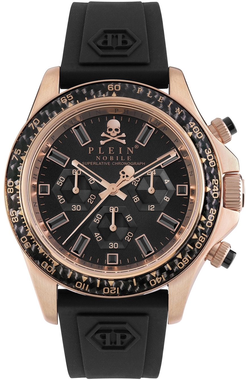 Philipp Plein Herreklokke PWVAA0623 Street Couture Sort/Gummi Ø43 mm