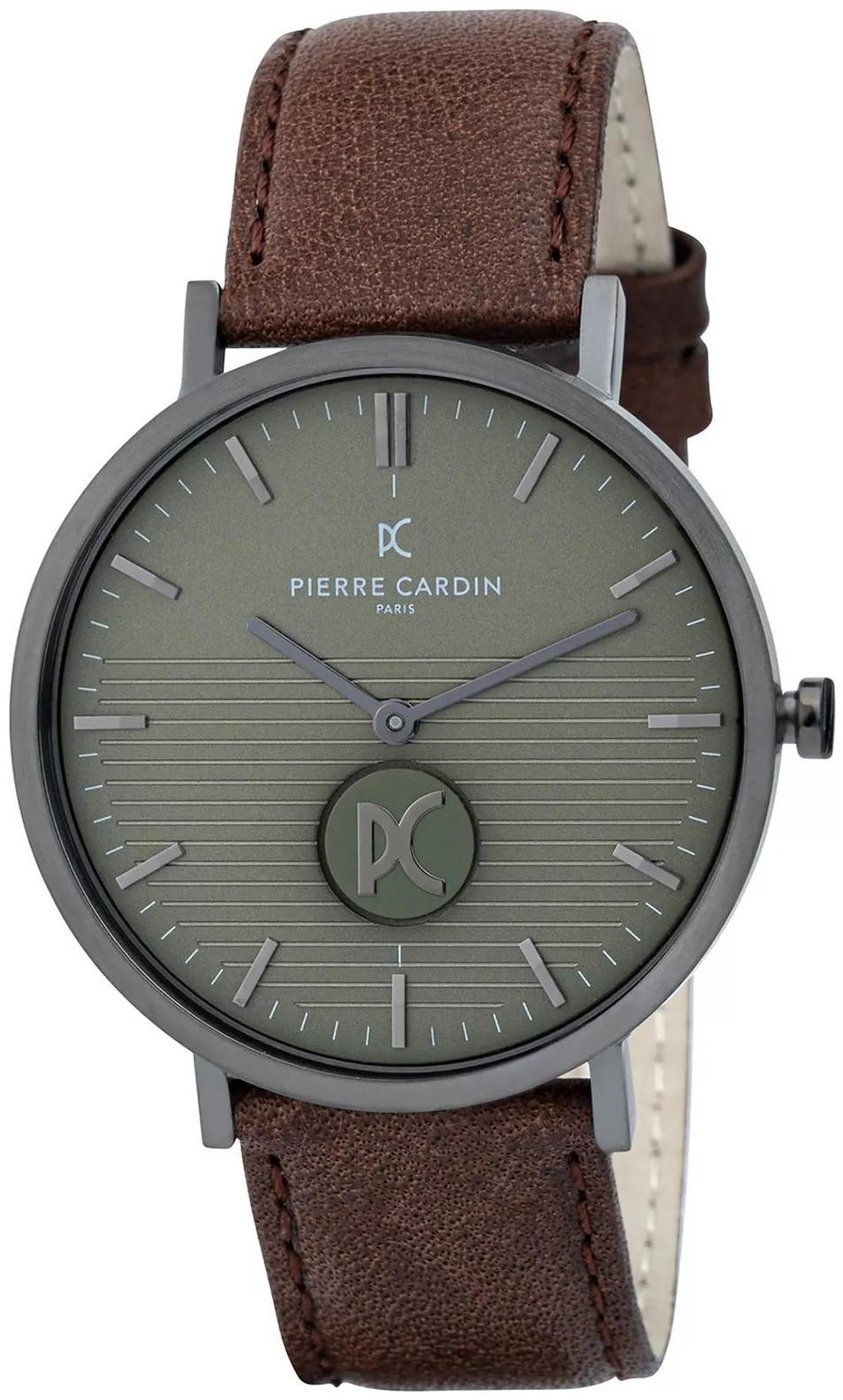 Pierre Cardin Herreklokke CBV.1047 Belleville Stripes Grå/Lær Ø42