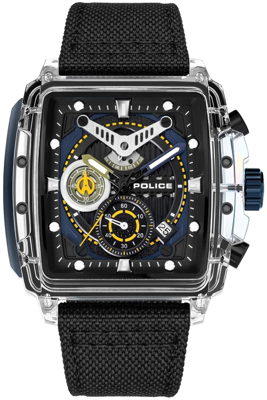 Police Herreklokke PEWGC00770X1 Chrono Blå/Lær