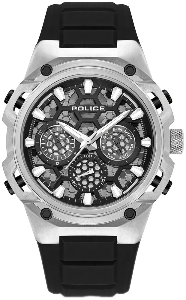 Police Herreklokke PEWGQ0071902 Challenger Sort/Gummi Ø46 mm