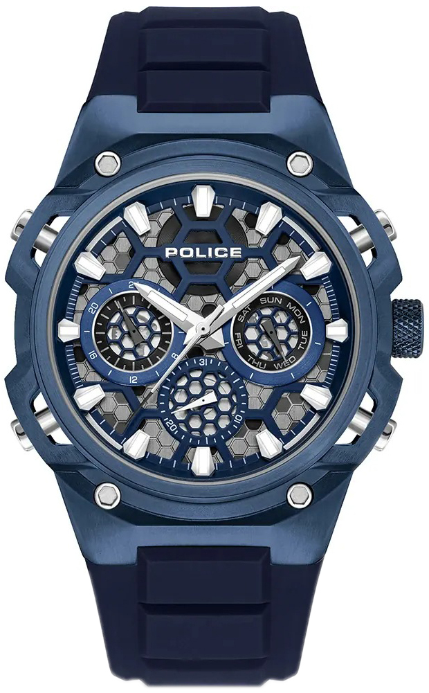 Police Herreklokke PEWGQ0071903 Challenger Blå/Gummi Ø46 mm