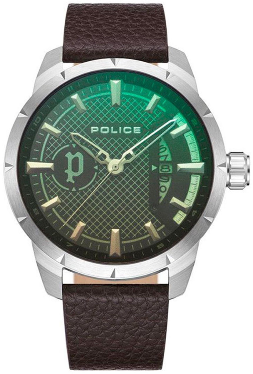 Police Herreklokke PEWJB2226902 Neist Grønn/Lær Ø46 mm
