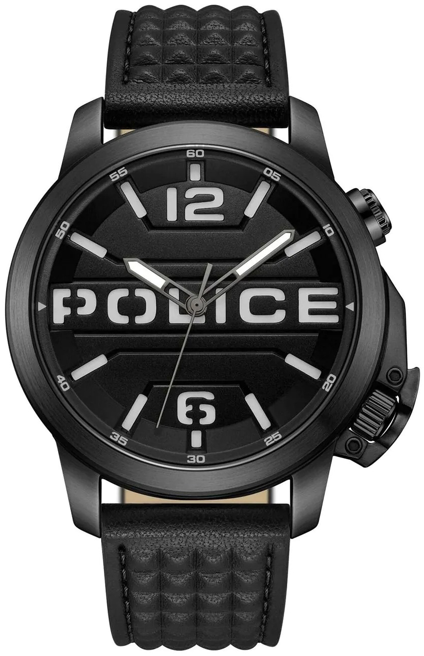 Police Herreklokke PEWJD0021701 Automated Sort/Lær Ø44 mm