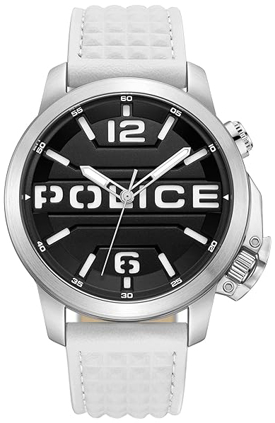 Police Herreklokke PEWJD0021704 Automated Sort/Lær Ø44 mm