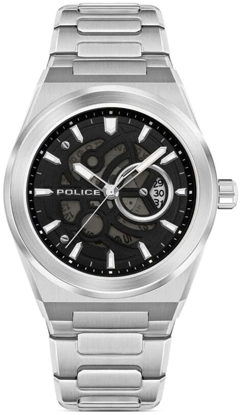 Police Herreklokke PEWJH2228007 Ofset Sort/Stål Ø45 mm