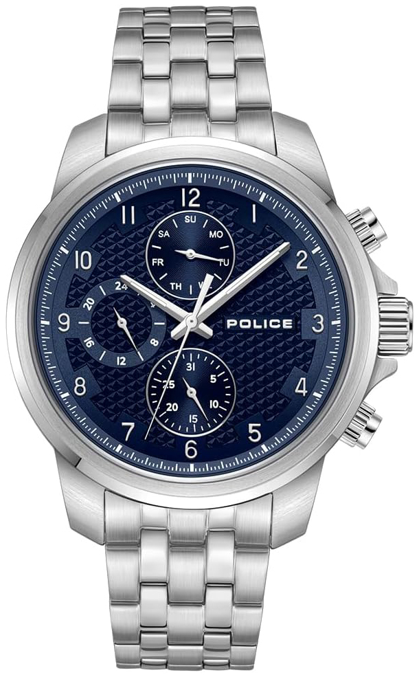 Police Herreklokke PEWJK0021505 Mensor Blå/Stål Ø44 mm