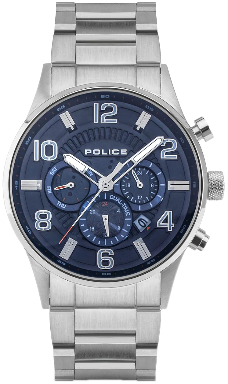 Police Herreklokke PEWJK2203101 Urban Rebel Blå/Stål Ø45 mm