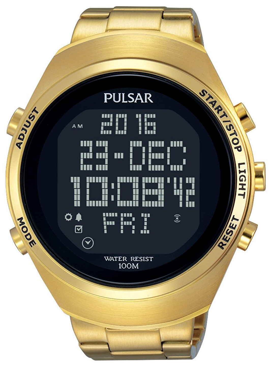 Pulsar Pulsar X Herreklokke PQ2056X1 LCD/Gulltonet stål Ø46 mm - Pulsar