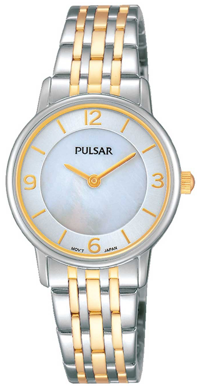 Pulsar Dress Dameklokke PRW027X1 Hvit/Gulltonet stål Ø28 mm - Pulsar