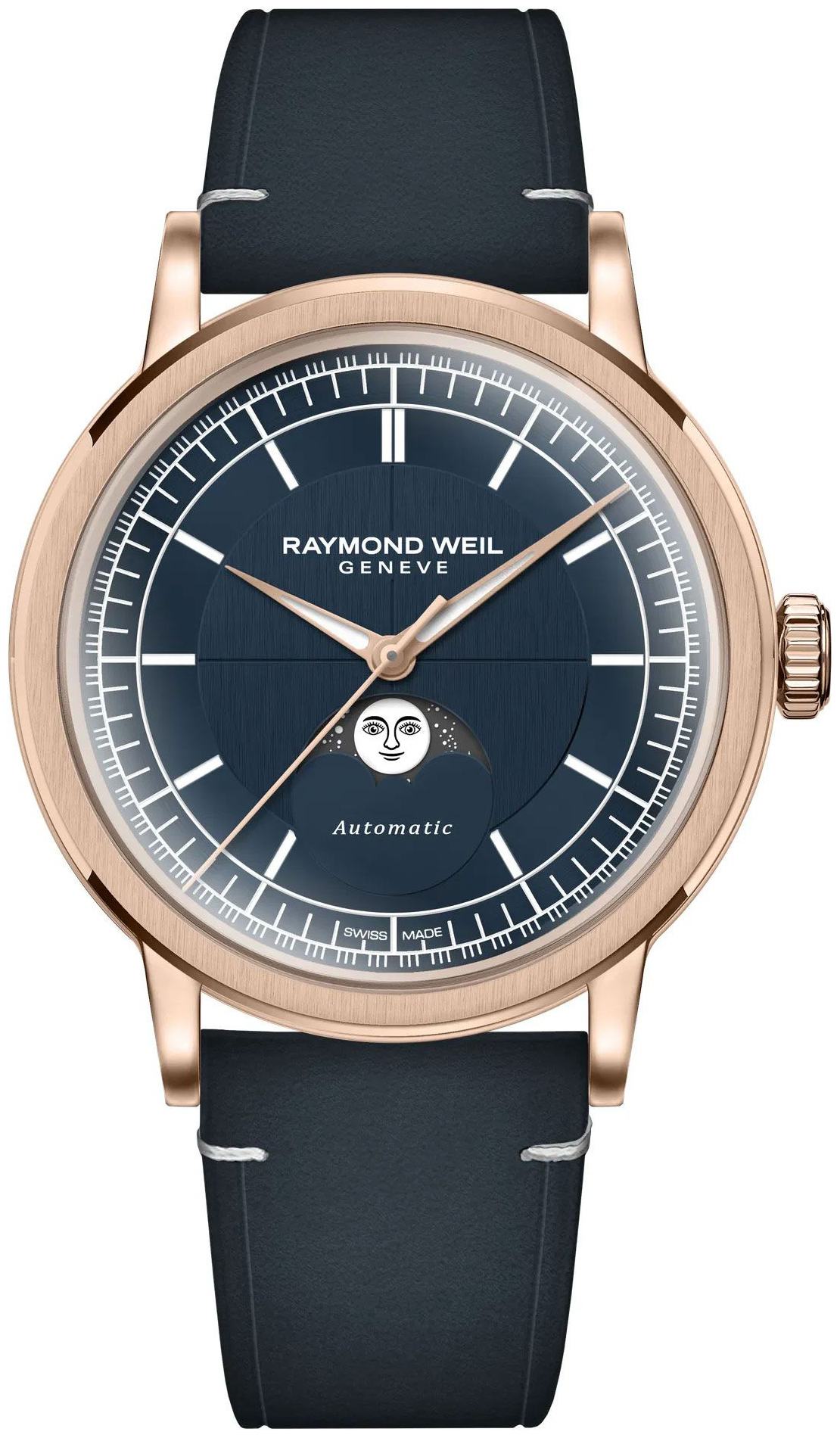 Raymond Weil Herreklokke 2945-PC5-50001 Millesime Blå/Lær Ø39.5 mm