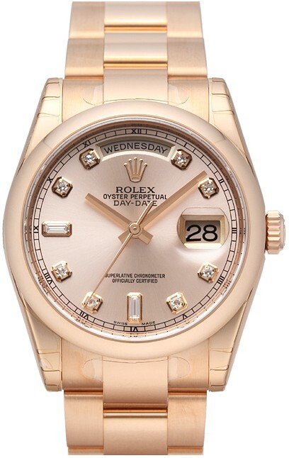Rolex Day-Date 36 Herreklokke 118205F-0061 Rosa/18 karat rosé gull