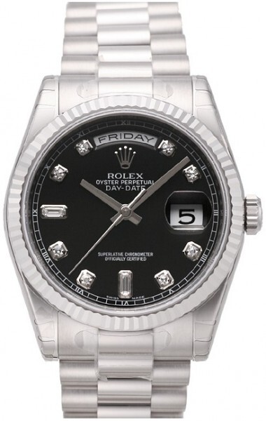 Rolex Day-Date Herreklokke 118239-0089 Sort/18 karat hvitt gull Ø36 - Rolex