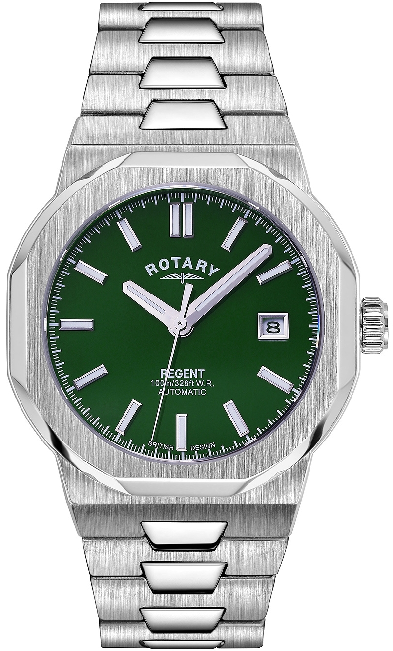 Rotary Herreklokke GB05410/24 Regent Grønn/Stål Ø40 mm