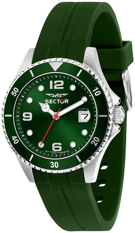 Sector 230 Herreklokke R3251161055 Grønn/Gummi Ø39 mm