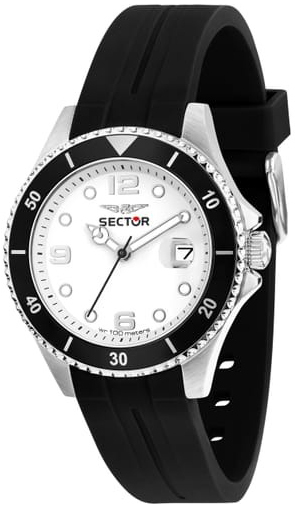 Sector 230 Herreklokke R3251161057 Hvit/Gummi Ø39 mm