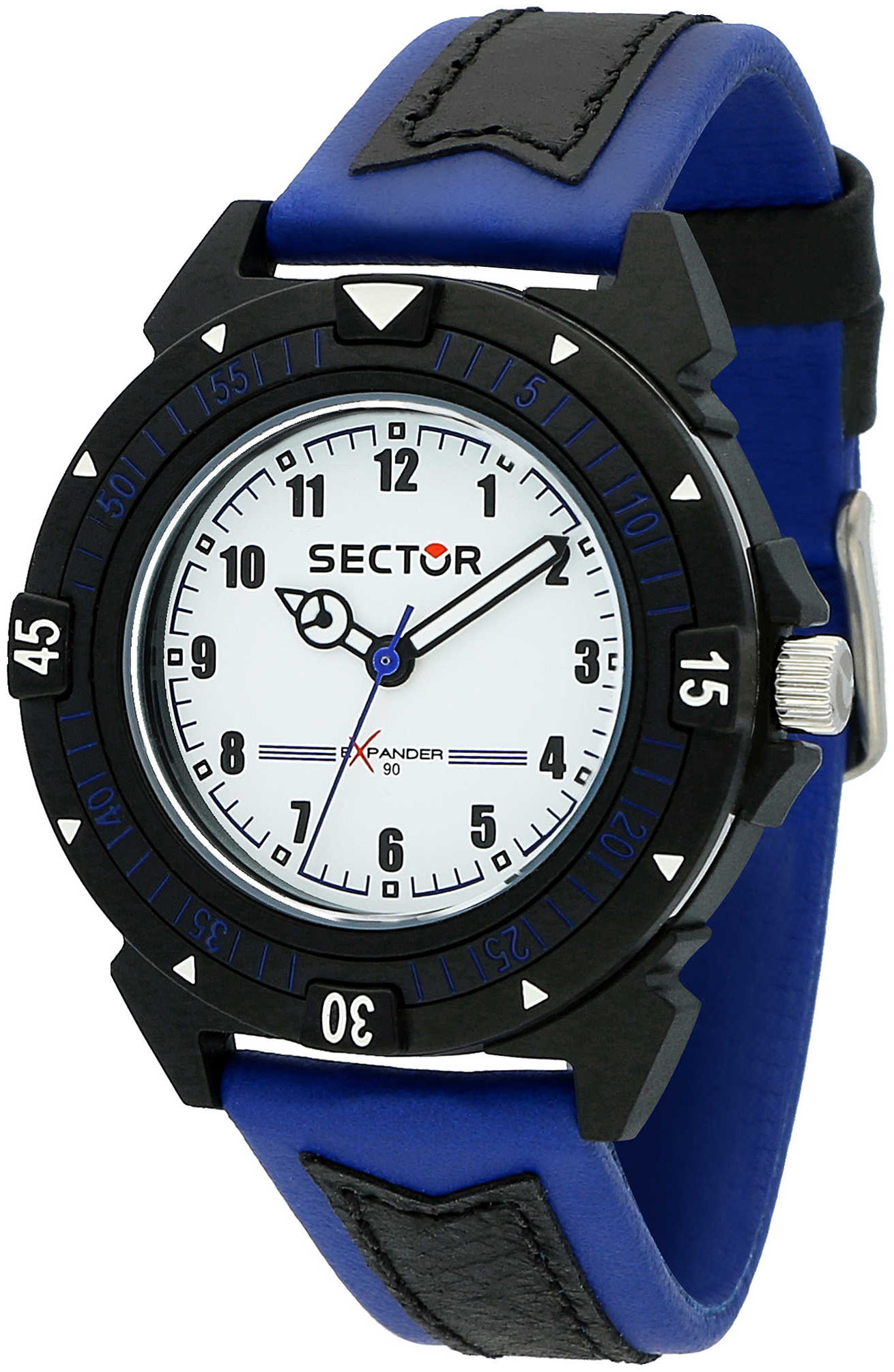 Sector Herreklokke R3251197061 Expander 90 Hvit/Lær Ø40 mm