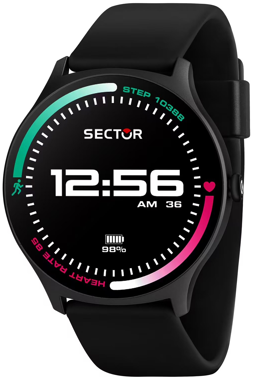 Sector Herreklokke R3251551001 S-06 LCD/Gummi Ø45 mm
