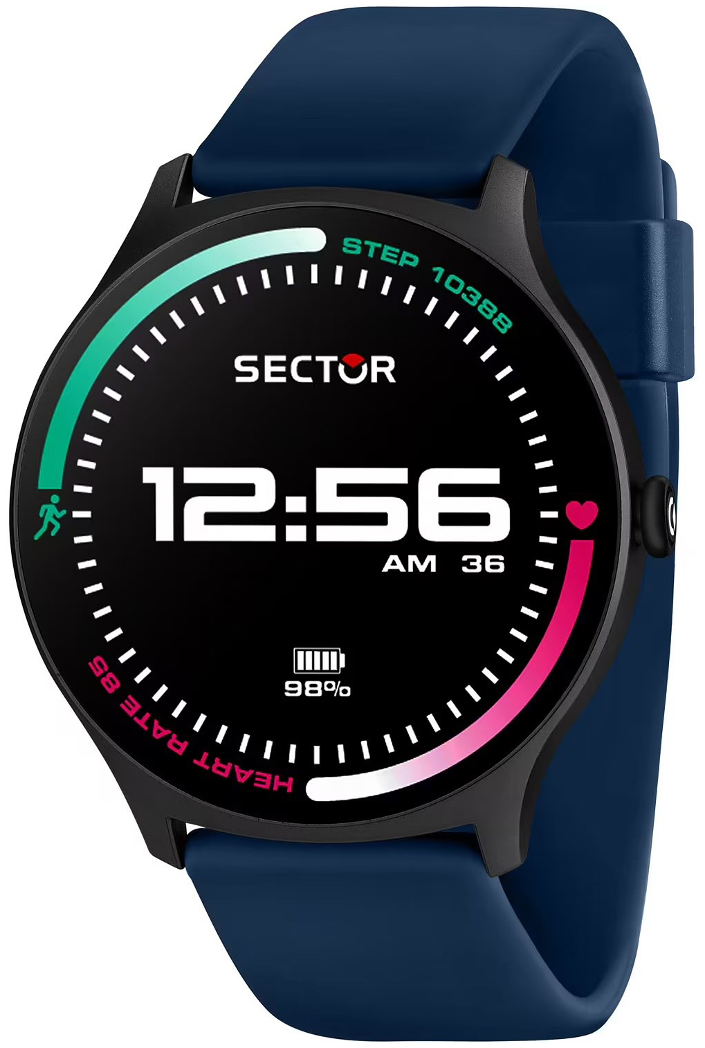 Sector Herreklokke R3251551002 S-06 LCD/Gummi Ø45 mm