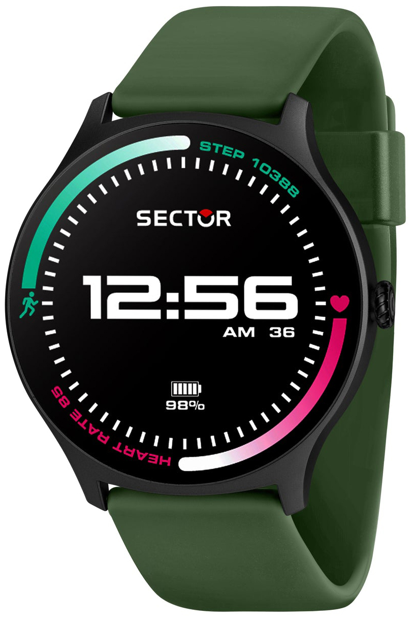 Sector Herreklokke R3251551003 S-06 LCD/Gummi Ø45 mm