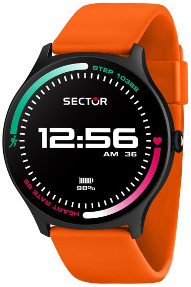 Sector Herreklokke R3251551004 S-06 LCD/Gummi Ø45 mm