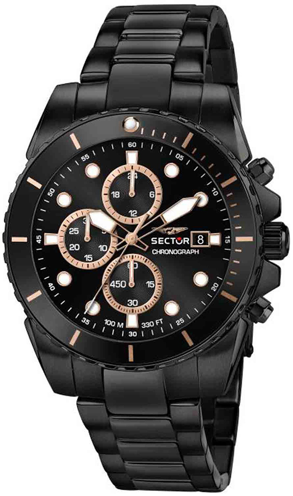 Sector 450 Herreklokke R3273776005 Sort/Stål Ø43 mm
