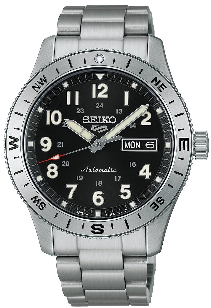Seiko 5 Herreklokke HDB006K1 Sort/Stål Ø41 mm