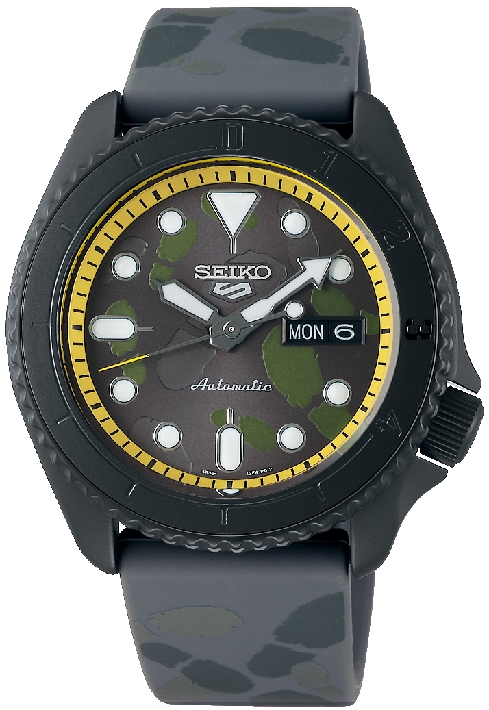 Seiko 5 Sports Herreklokke SRPH69K1 Sort/Gummi Ø43 mm