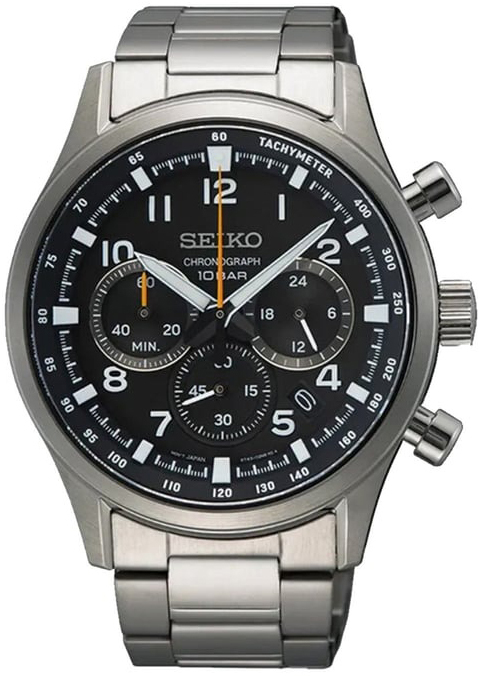 Seiko Herreklokke SSB447P1 Sport Sort/Stål Ø43 mm