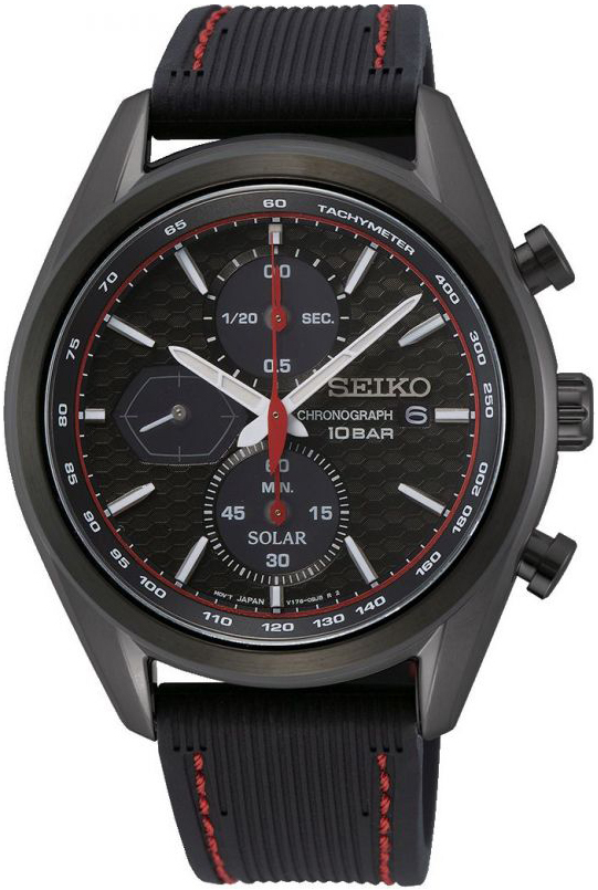 Seiko Herreklokke SSC777P1 Sort/Gummi Ø41 mm