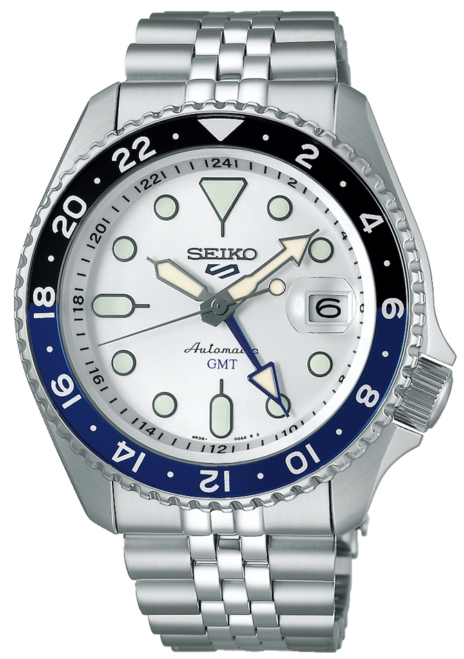 Seiko Herreklokke SSK033K1 Sport 5 Hvit/Stål Ø42.5 mm