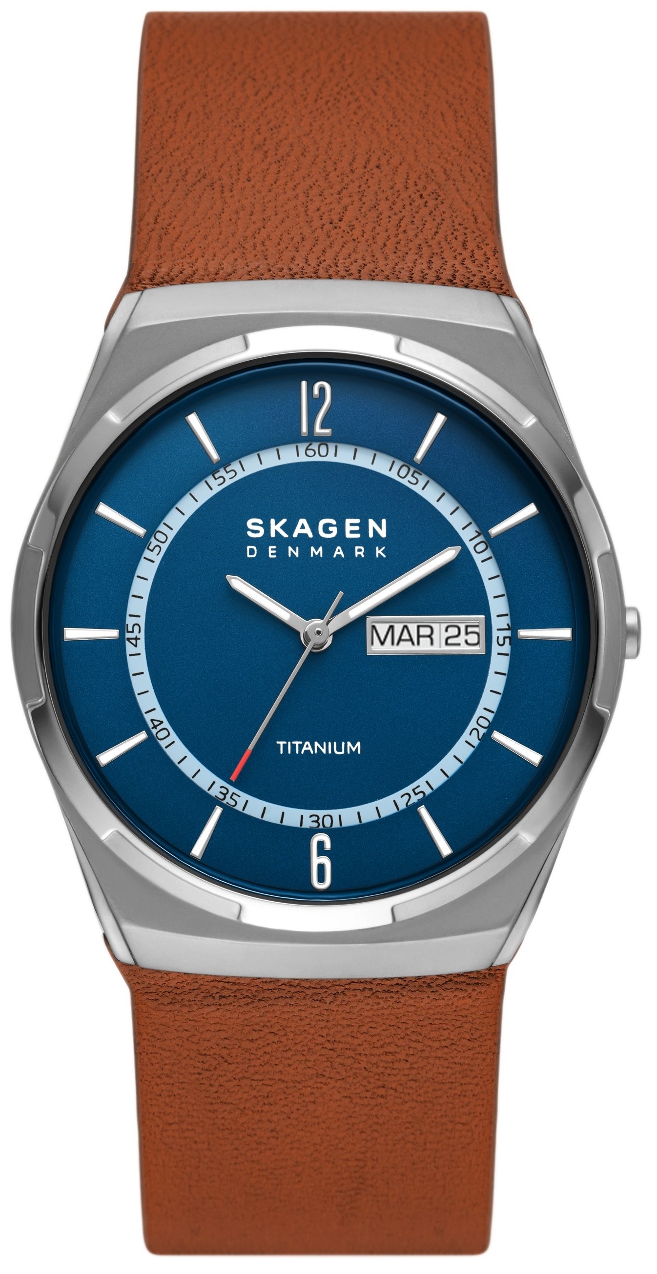 Skagen Herreklokke SKW6906 Melbye Titanium Blå/Lær Ø40 mm