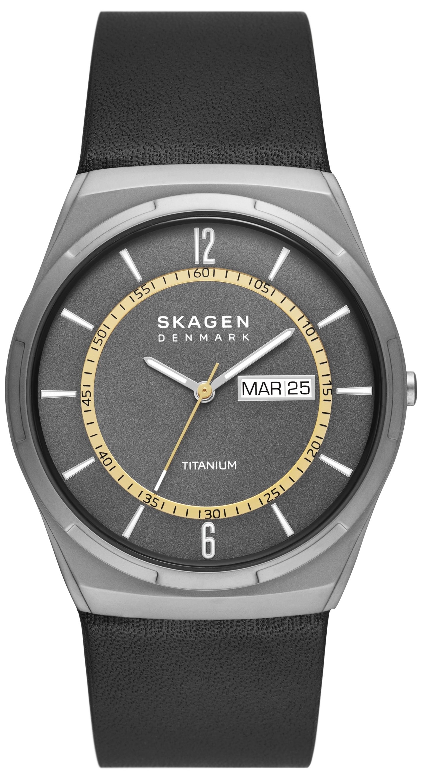 Skagen Herreklokke SKW6907 Melbye Titanium Grå/Lær Ø40 mm