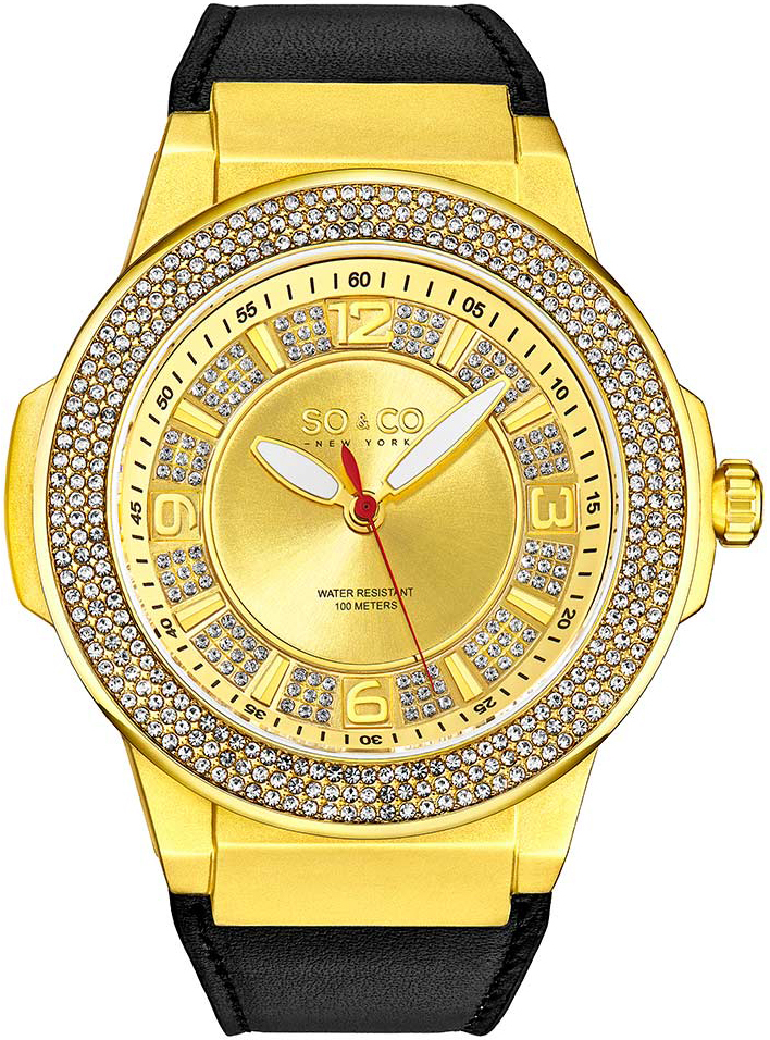 So & Co New York Herreklokke 5565L.2 Madison Gull/Lær Ø48 mm
