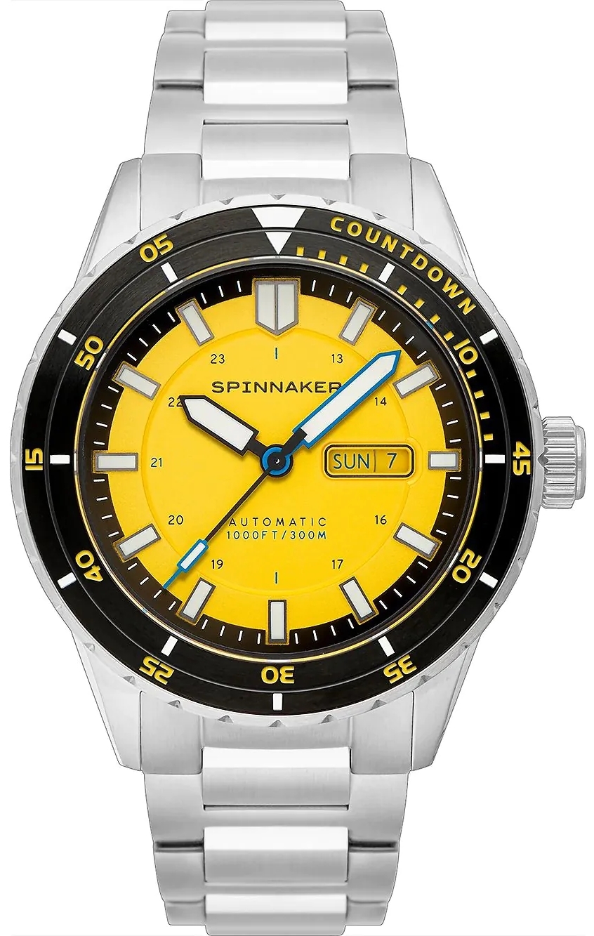 Spinnaker Herreklokke SP-5099-33 Hass Gul/Stål Ø43 mm