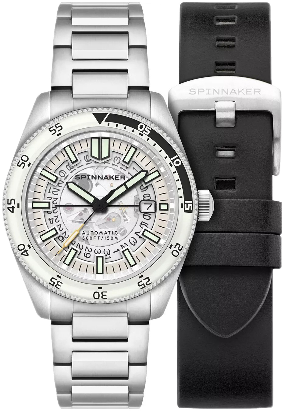 Spinnaker Herreklokke SP-5118-33 Fleuss Sølvfarget/Stål Ø43 mm