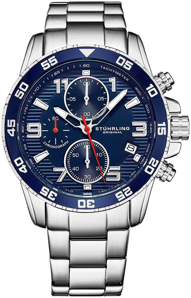 Stührling Original Herreklokke 3957.2 Concorso Blå/Stål Ø40 mm
