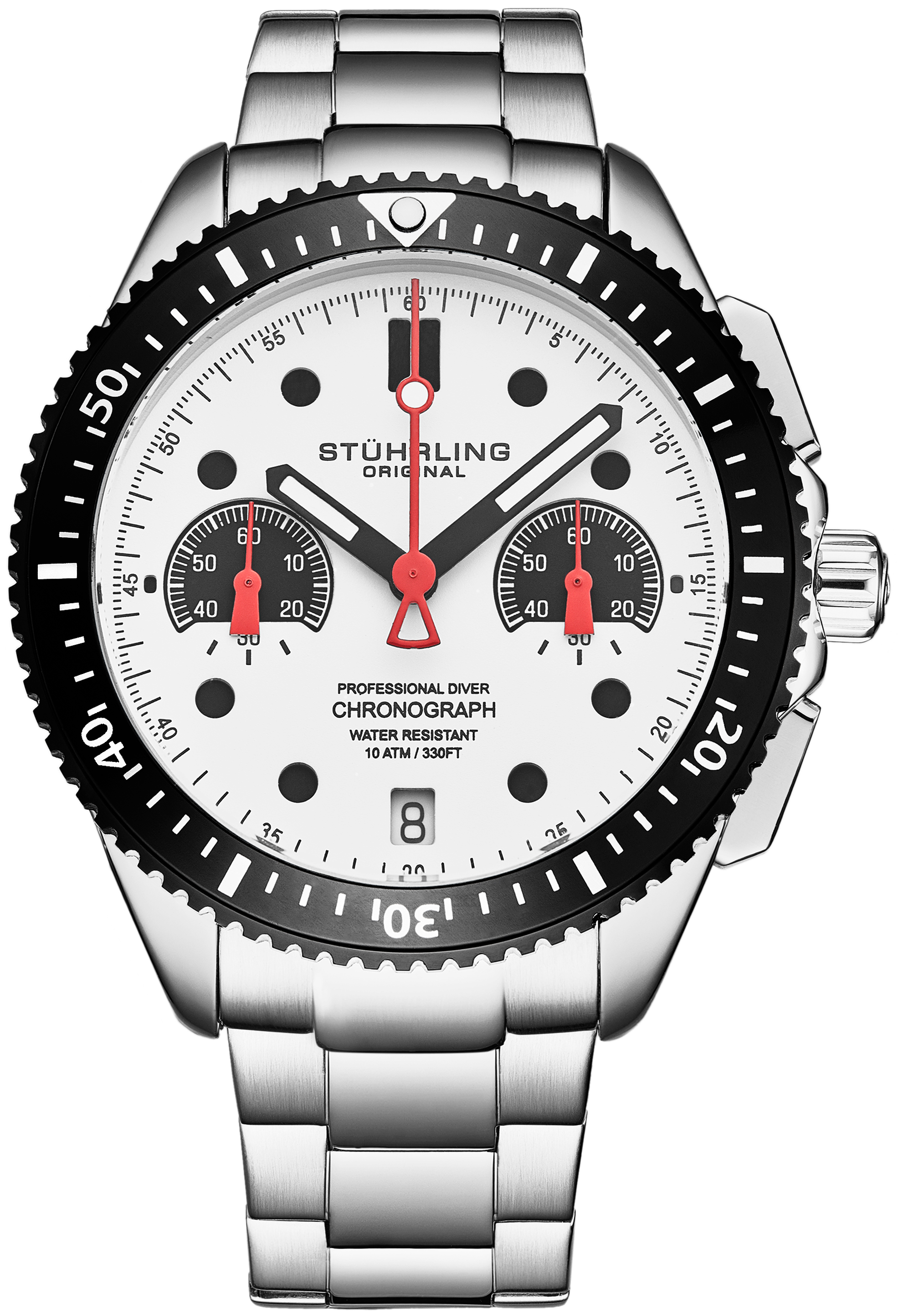 Stührling Original Herreklokke 4016.2 Velocity Hvit/Stål Ø42 mm