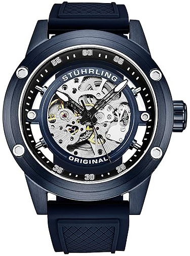 Stührling Original Herreklokke 4034.2 Grandiose Skjelettkuttet/Gummi