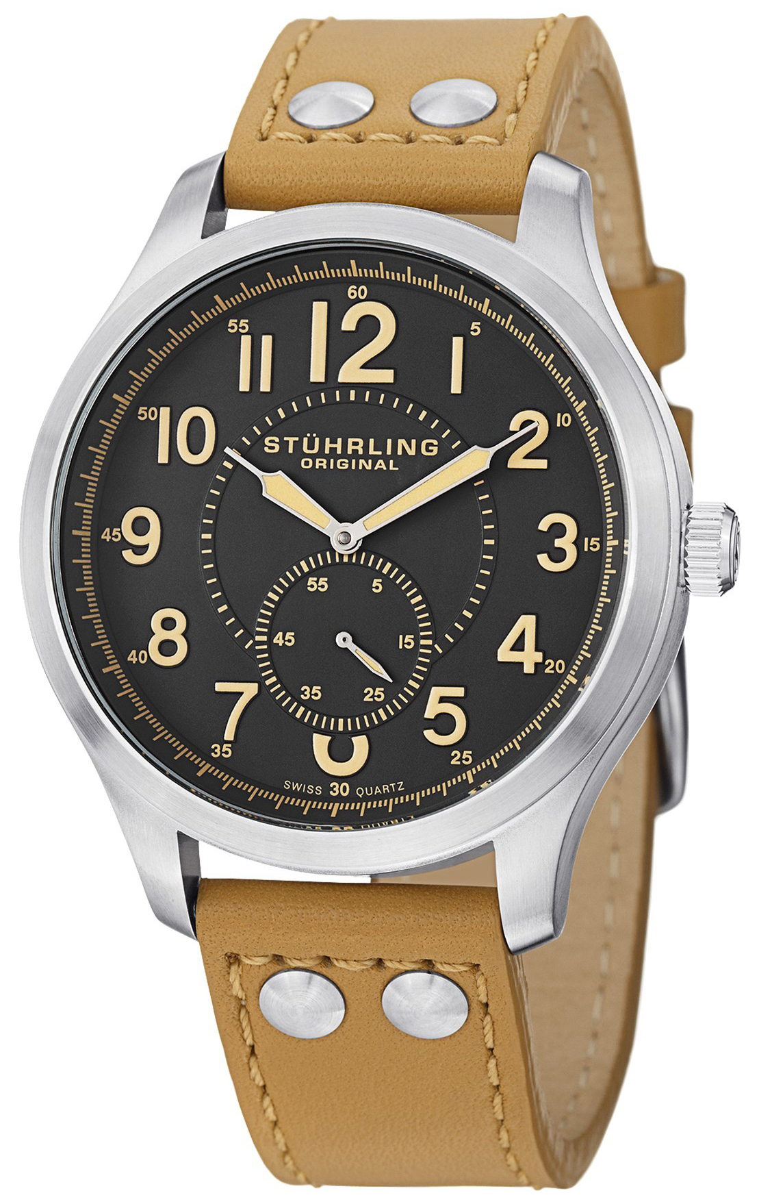 Stührling Original Leisure Herreklokke 486.3315E54 Grå/Lær Ø42 mm - Stührling Original