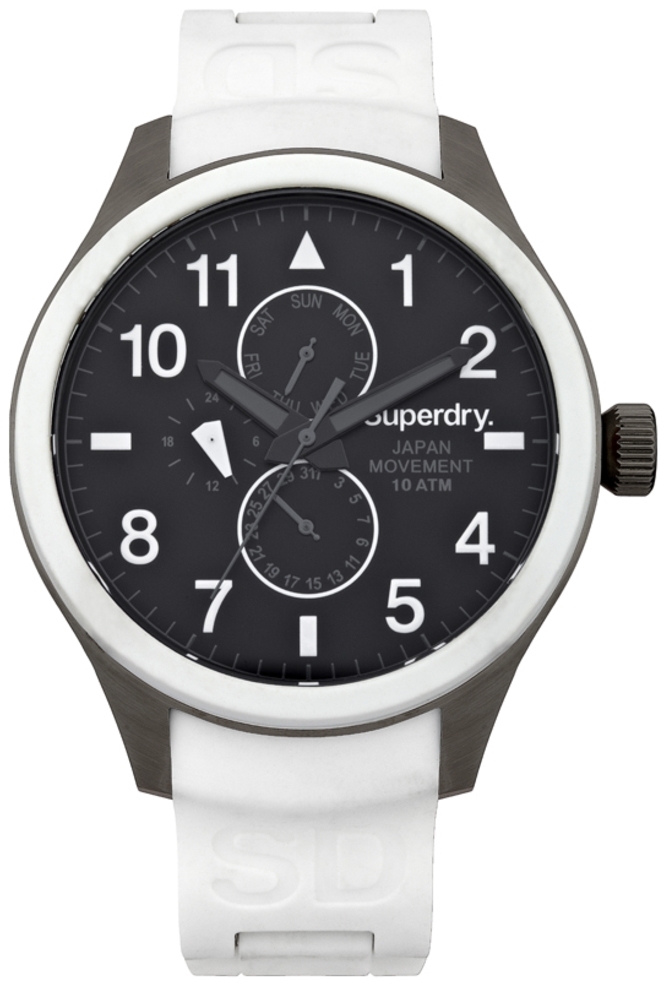 Superdry Herreklokke SYG110W Classic Sort/Gummi Ø44 mm