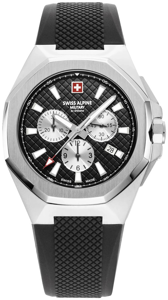 Swiss Alpine Military Herreklokke 7005.9837 Typhoon Sort/Gummi Ø42 mm